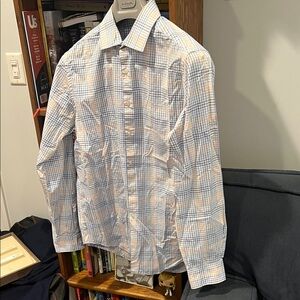 Van Heusen Light Blue and White Plaid Shirt